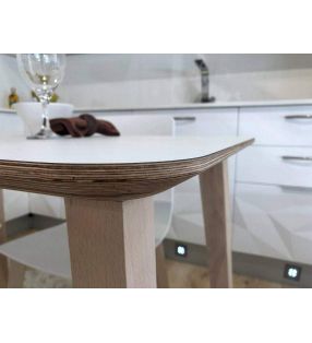 Mesa fija Adana canto madera biselado