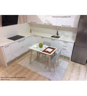 Table fixe bord biseauté en bois Adana