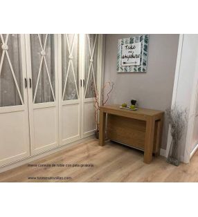 mesa consola extensible pata giratoria comedor extensible hasta 3 m  en madera y laca