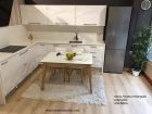 Mesa extensible Adana, encimera estratificado canto madera