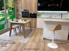 Mesa extensible Adana, encimera estratificado canto madera