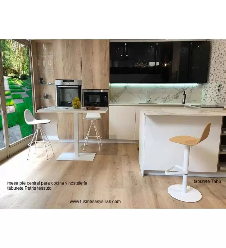 mesa con pie central para cocina comedor hosteleria y a medida