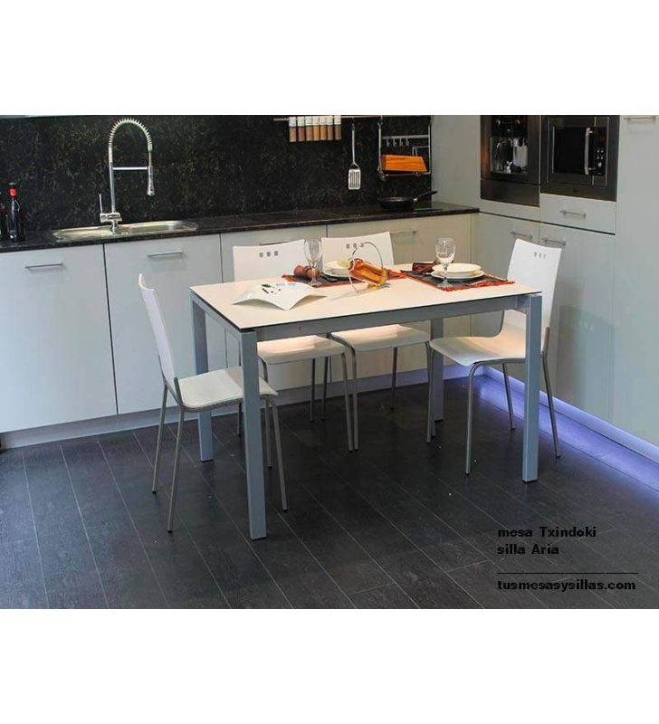 mesa Punto pequeña 80x60cm extensible para cocina de Ondarreta 