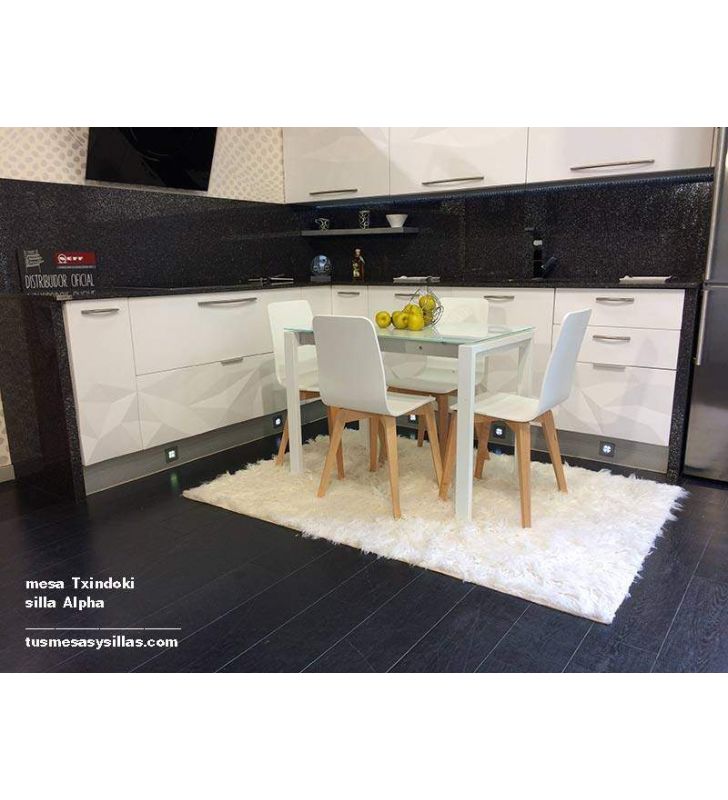 mesa Punto pequeña 80x60cm extensible para cocina de Ondarreta 