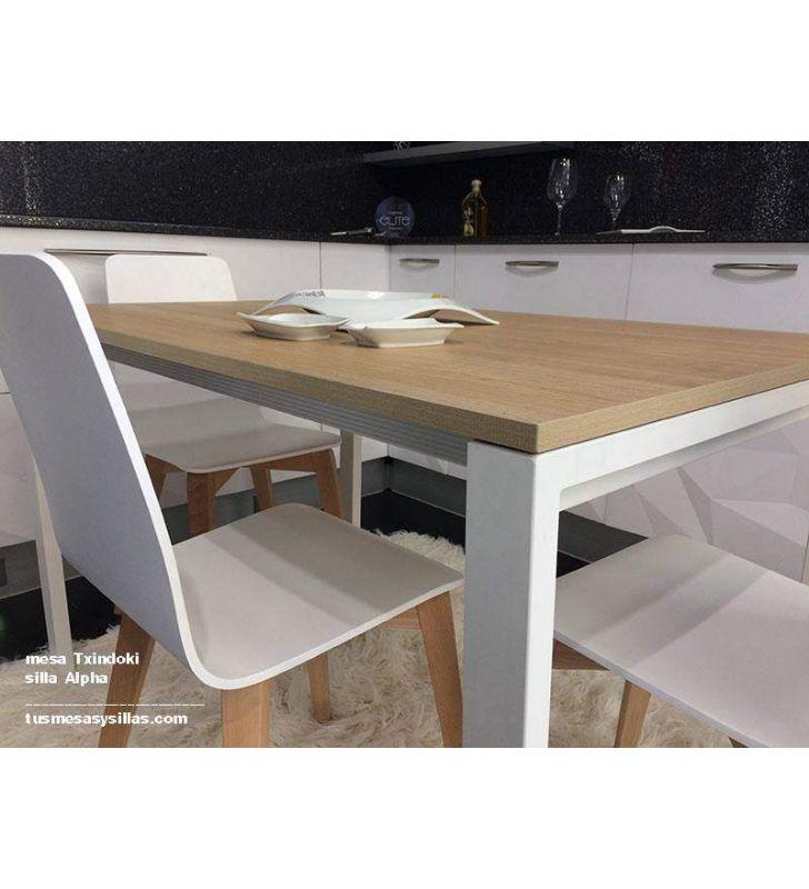 mesa Punto pequeña 90x80cm extensible para cocina de Ondarreta 