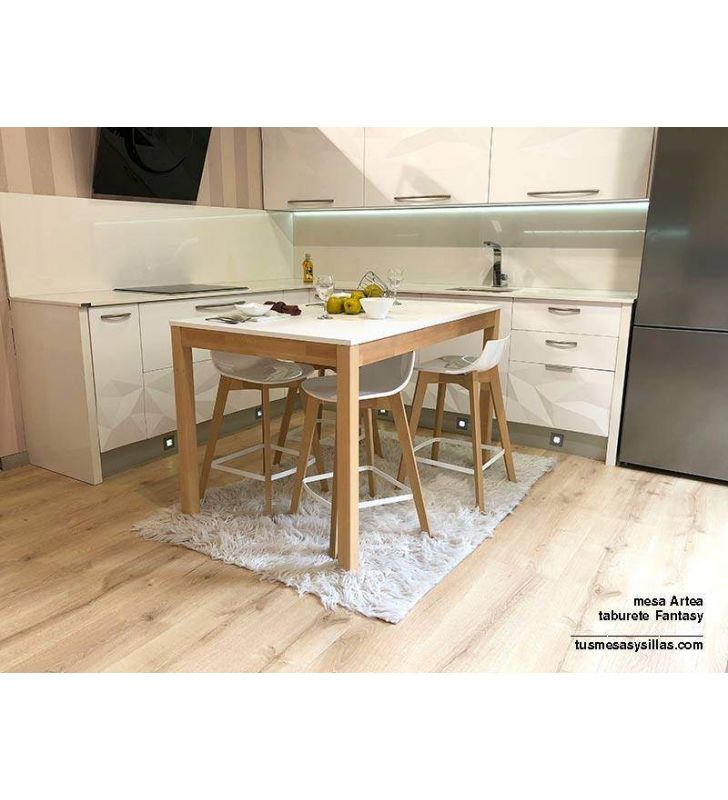 Mesas altas Artea XL encimera en laminado laca o madera
