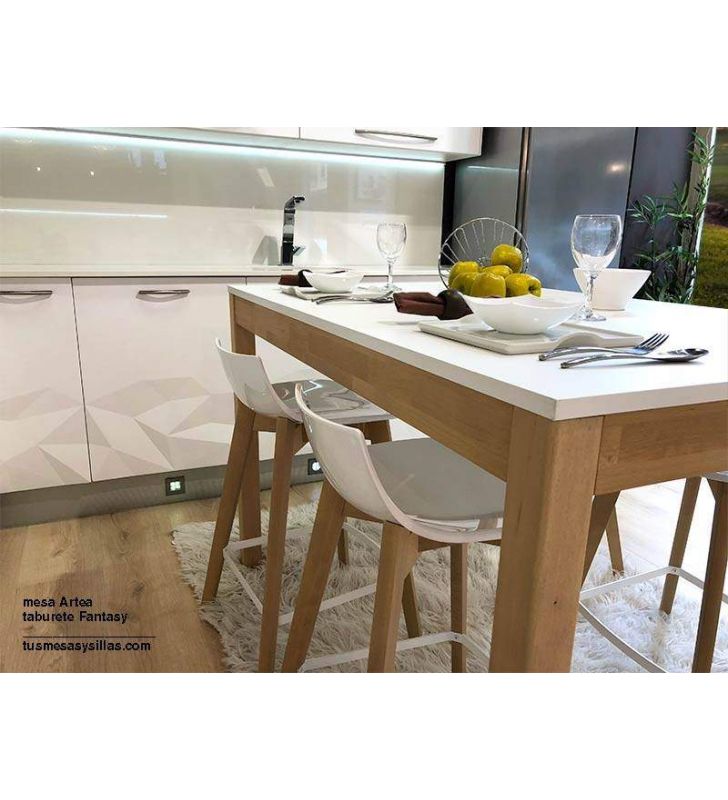 Mesas altas Artea XL encimera en laminado laca o madera