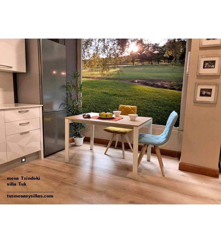 Mesa con cajón y pata deslizante extensible de cocina en medida de 110x70
