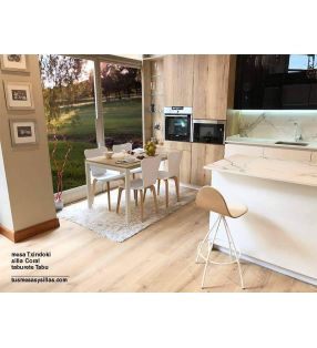 Table petit point 90x70cm extensible pour cuisine Ondarreta