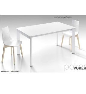 mesa extensible Poker encimera de cristal