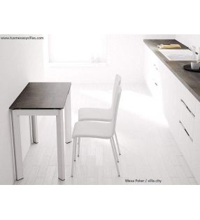 mesa extensible Poker encimera de cristal