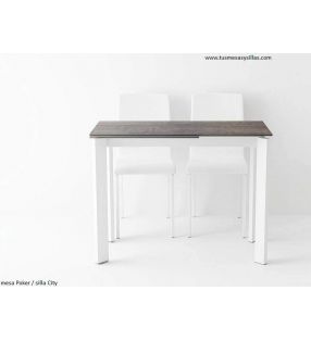 mesa extensible Poker encimera de cristal