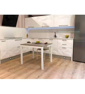 Table avec partie inférieure Livia comptoir 45 et 50 cm en stratifié mat ou brillant