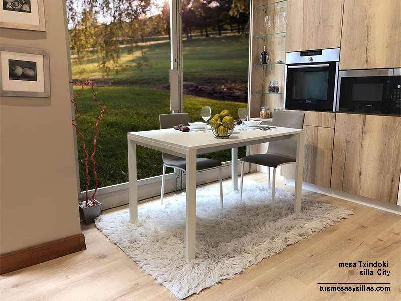Con rapidez Percibir calendario ✓ Mesa extensible en medida de 120x70 de cocina moderna con patas metalicas