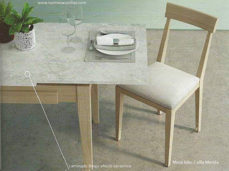 Conjunto de mesa, sillas y taburetes extensibles Mérida