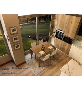 Lauri table extensible pieds en bois sur mesure