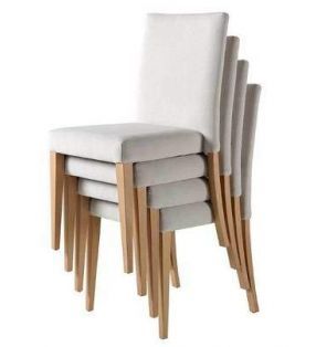 Silla apilable de comedor tapizada