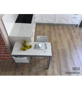 Table avec partie inférieure Livia comptoir 45 et 50 cm en stratifié mat ou brillant