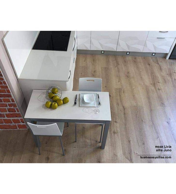 Table Livia avec partie inférieure du comptoir en porcelaine de 45 et 50 cm