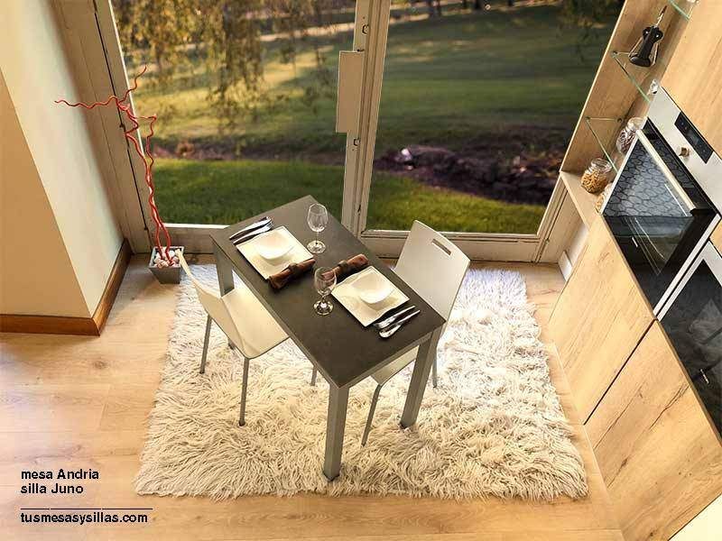 Mesa pequeña extensible Poker 100x50 cm y 120x50 para cocinas estrechas