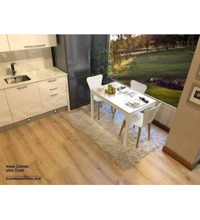 Table Celeste avec plan de travail et extensible à Dekton