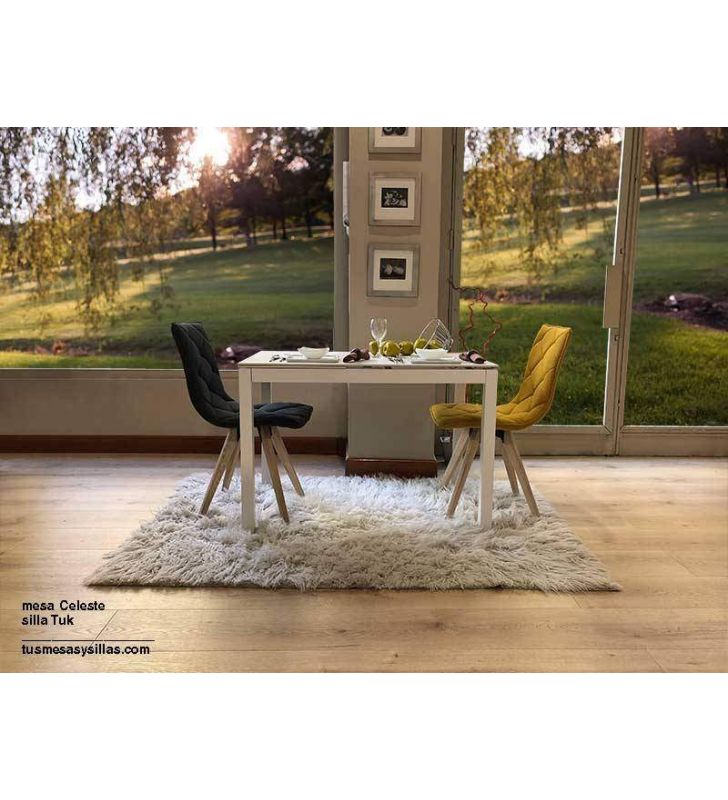 Mesa cocina extensible Celeste, extensible igual