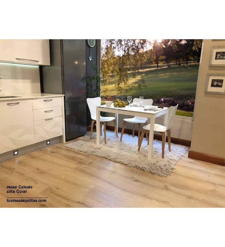 Mesa cocina extensible Celeste, extensible igual