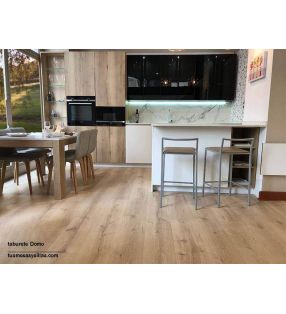 TABURETE ALTO LIGERO ASIENTO CUERO