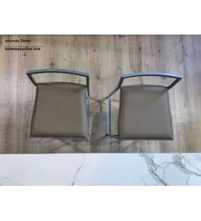 TABURETE ALTO LIGERO ASIENTO CUERO