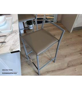 TABURETE ALTO LIGERO ASIENTO CUERO