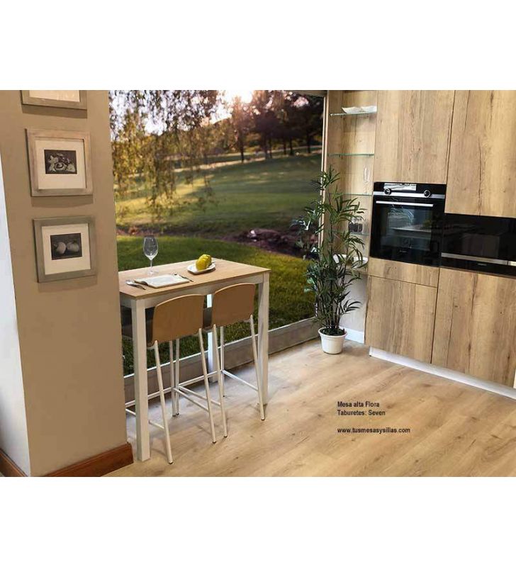 Mesa alta  fija de estilo nordico Flora