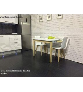 Mesa extensible Maxima fondo 50 cm estilo nórdico