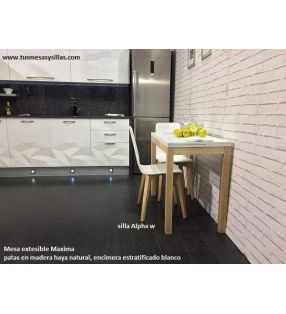 Mesa extensible Maxima fondo 50 cm estilo nórdico