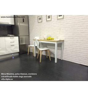 Mesa extensible Maxima fondo 50 cm estilo nórdico