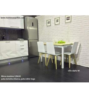 Mesa extensible Maxima fondo 50 cm estilo nórdico