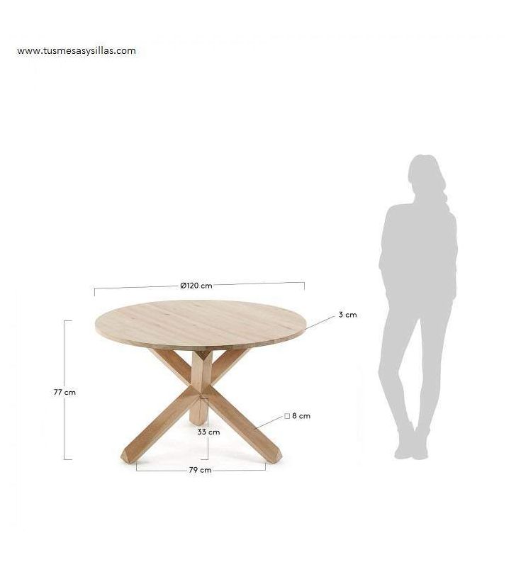 Table à manger ronde en bois pied central design - Lotus Référence : CD_T49D