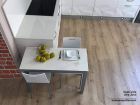 Table avec partie inférieure Livia comptoir 45 et 50 cm en stratifié mat ou brillant