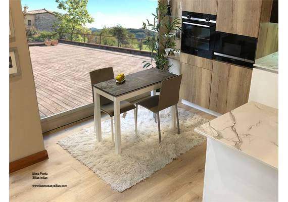 Table Livia étroite avec comptoir à Dekton
