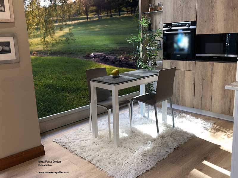 Mesa extensible con encimera en Dekton Penta