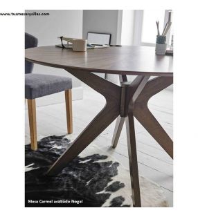 Mesa redonda clasica en Roble o Nogal Carmel