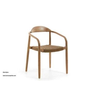 Silla Glynis en madera y cuerda. Int y Ext.