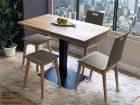 Mesa extensible color madera de pie central para cocinas y salón