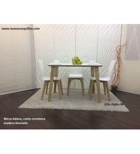 Mesa fija Adana canto madera biselado