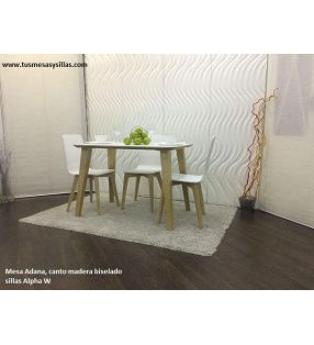 Mesa fija Adana canto madera biselado