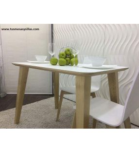 Mesa fija Adana canto madera biselado