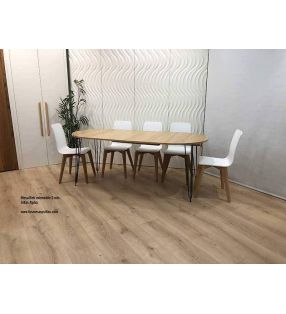 Table ronde Beti extensible jusqu'à 3 mètres