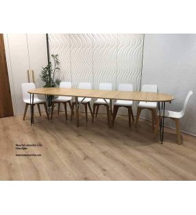 Table ronde Beti extensible jusqu'à 3 mètres