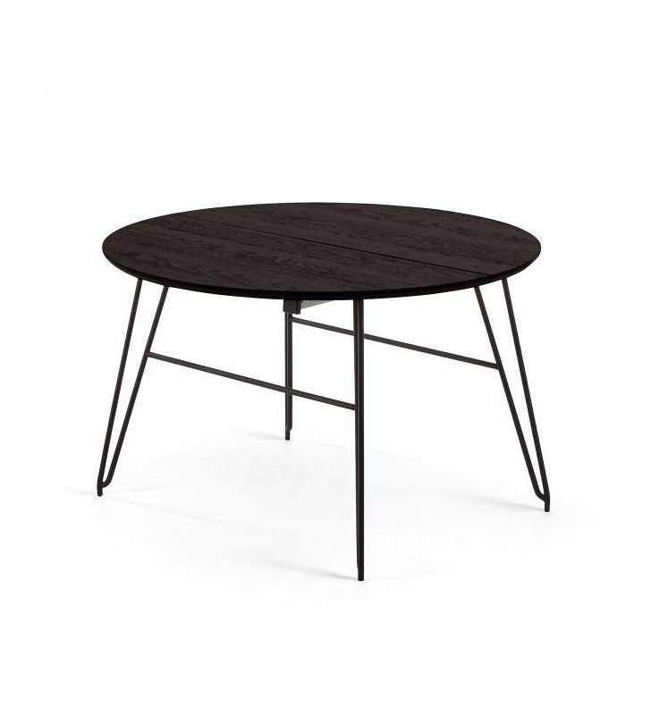 Mesa redonda extensible en roble vintage