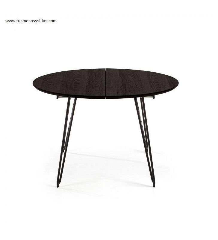 Mesa redonda extensible en roble vintage