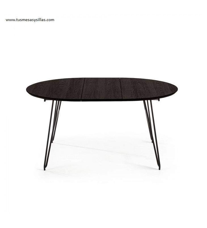 Mesa redonda extensible en roble vintage